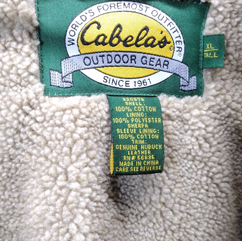 Cabela's Grey Thinsulate Winter Coat l Xl Tall l Sherpa 100% Cotton l Zipup Hood - Picture 11 of 13